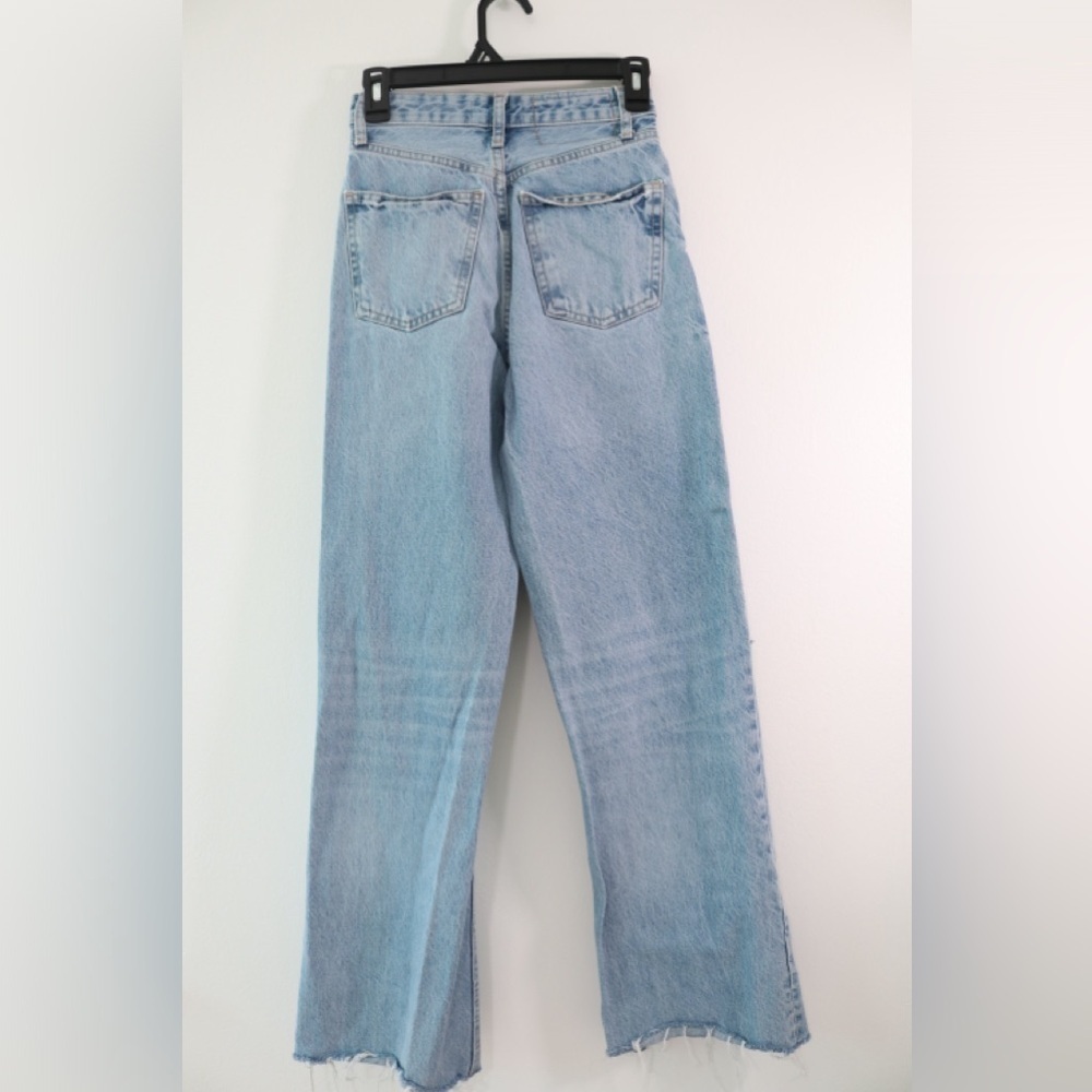 Zara Distressed Light Blue Boyfriend Jeans Sz 0 - Picture 3 of 5